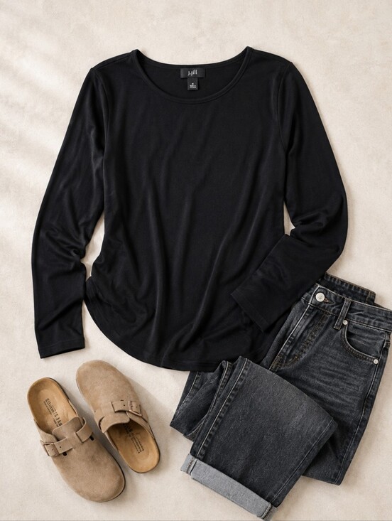 J. Jill Tops - J. Jill Black Long Sleeve Top Women’s Pima Cotton